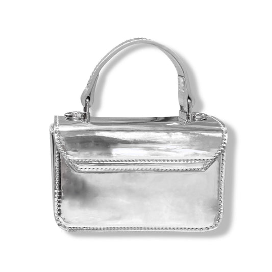 Doe A Dear Girls Silver Patent Purse