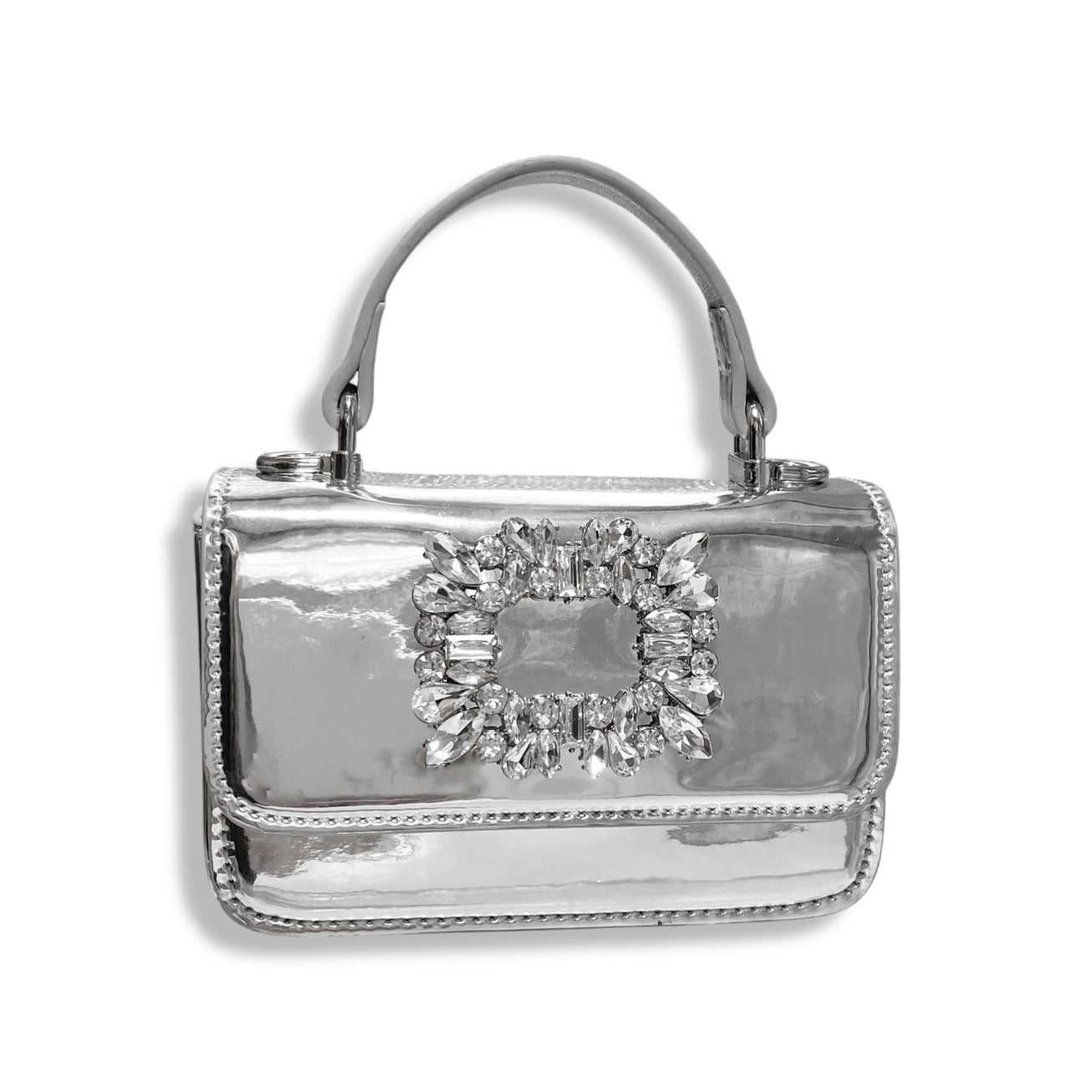 Doe A Dear Girls Silver Patent Purse
