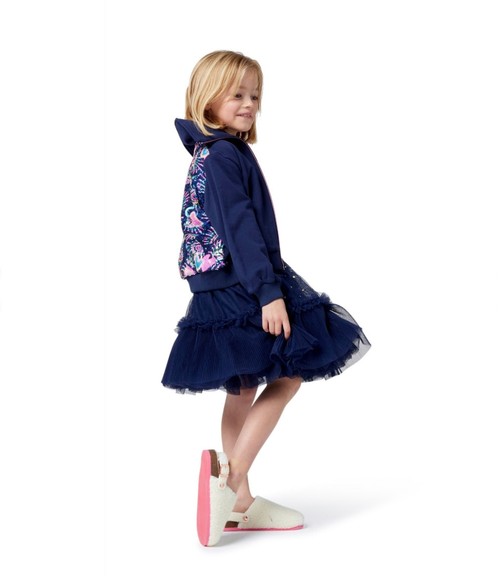Billie Blush Girls Graphic Back Zip Up