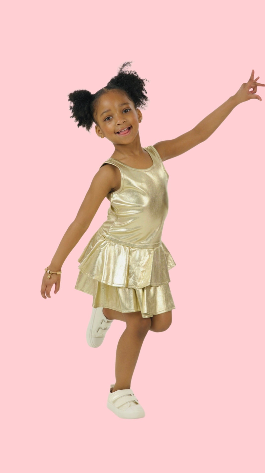 MIA New York Golden Tiered Dress