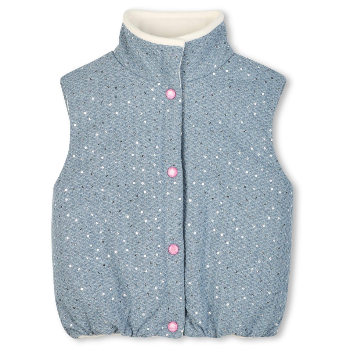 Billie Blush Girls Denim Puffer Vest