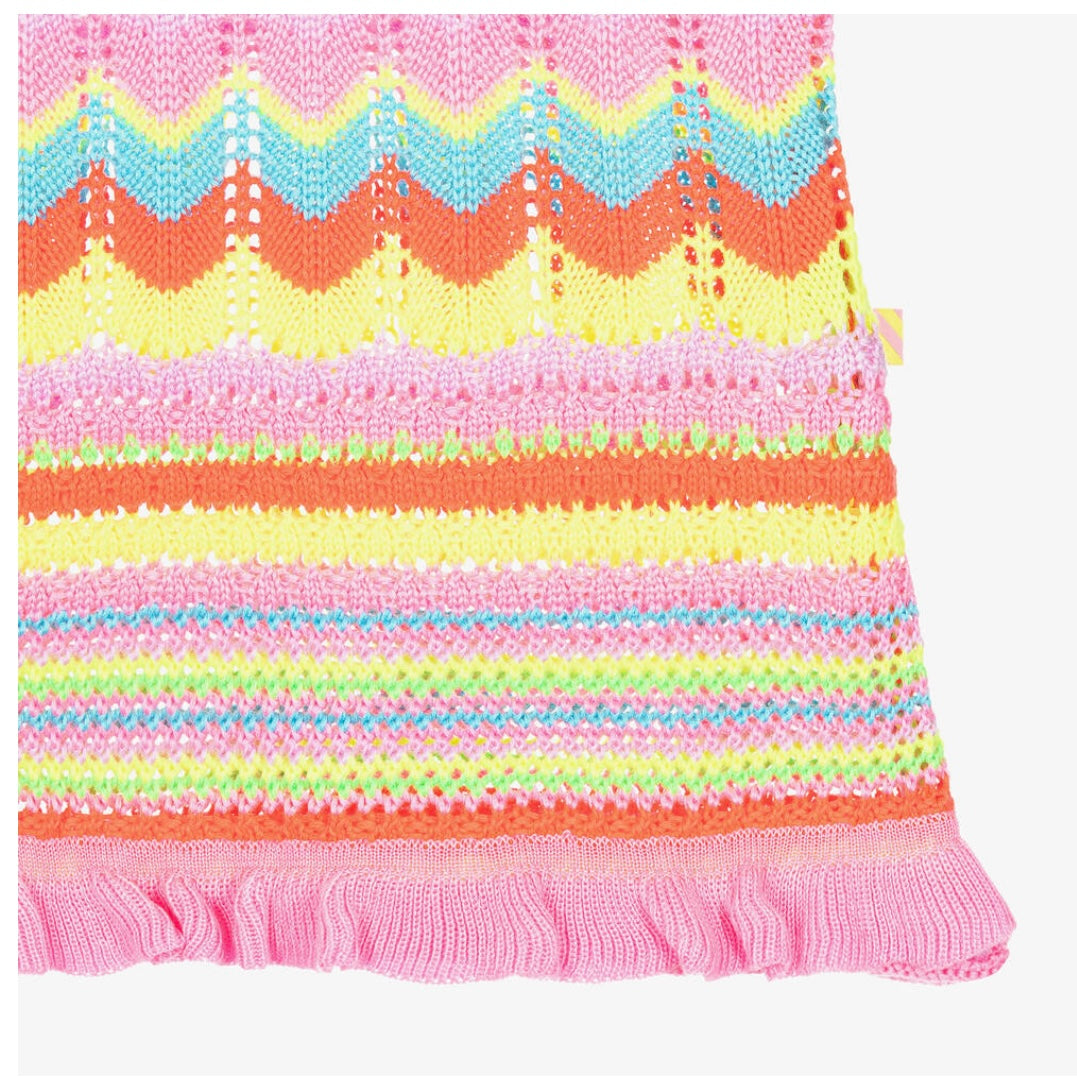 Billie Blush Girls Pink Striped Crochet Dress