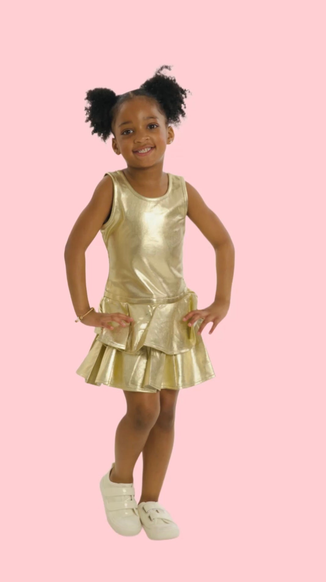 MIA New York Golden Tiered Dress