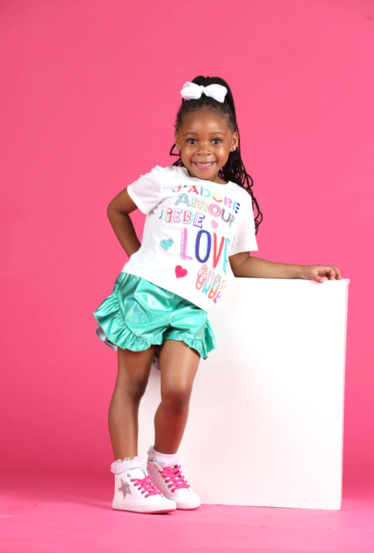 Sara Sara Metallic Shorts