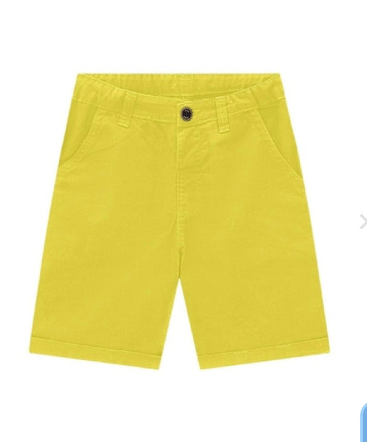 Yellow Lime Twill shorts