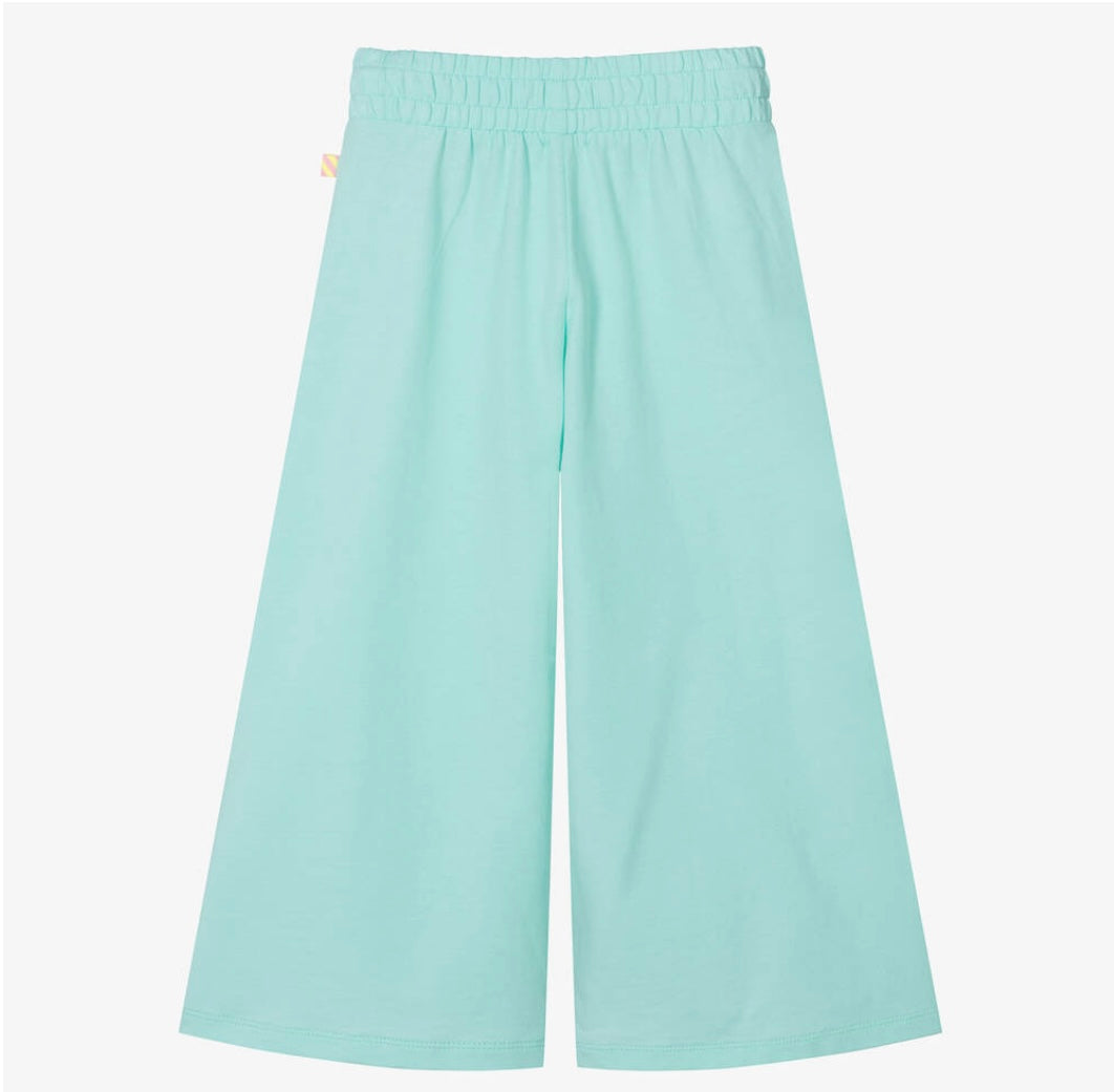 Girls Aqua Blue Cotton Trousers