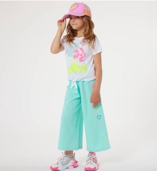Billie Blush Girls Aqua Blue Cotton Trousers