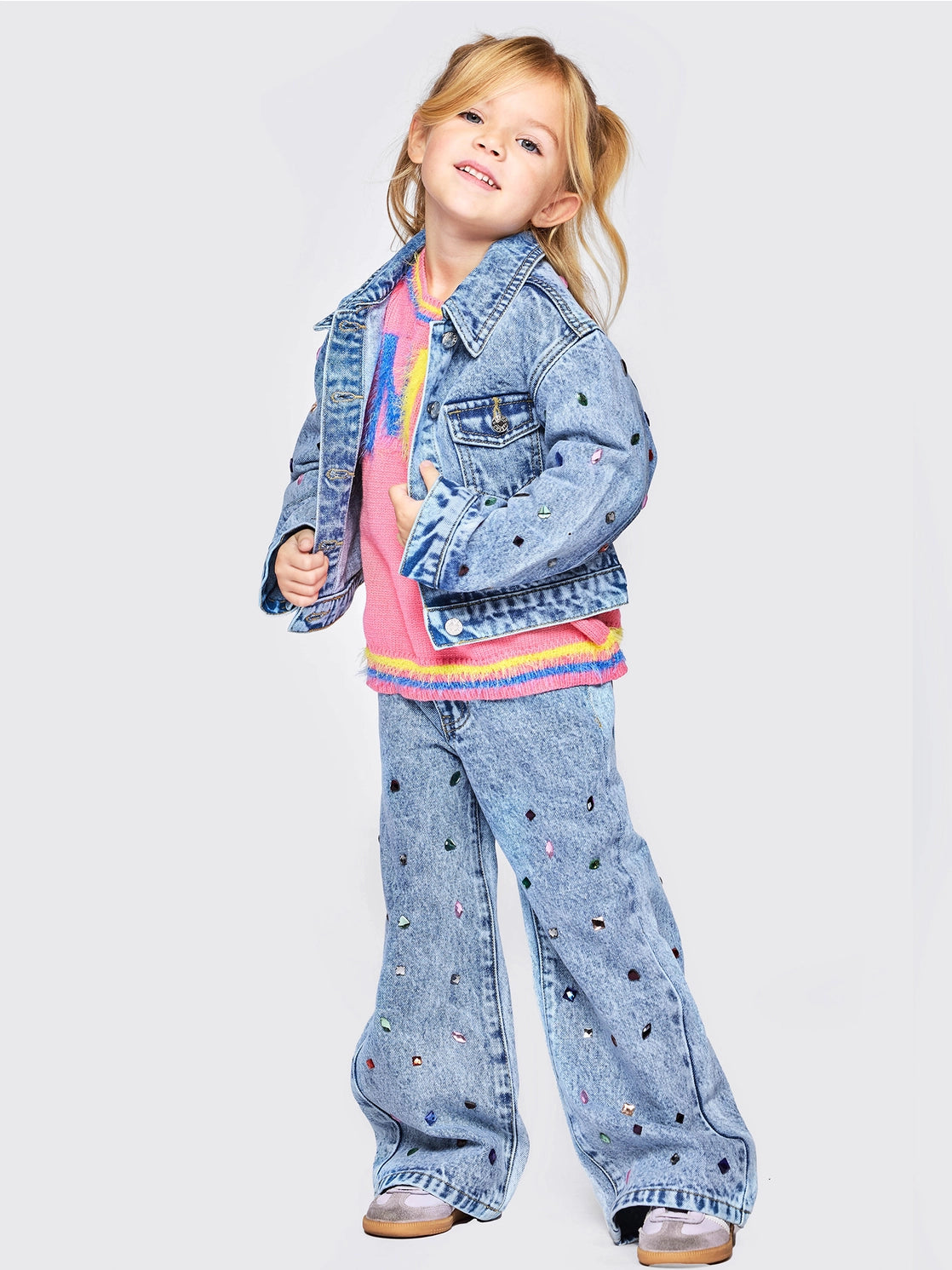 Sara Sara Girls Jeweled Denim Jacket