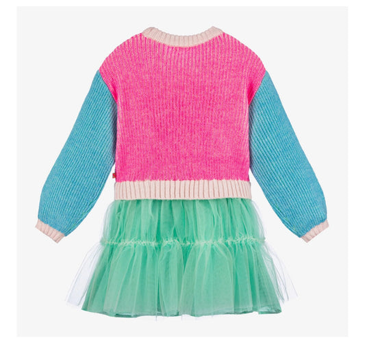 Billie Blush Girls Pink Knitted Tutu Dress