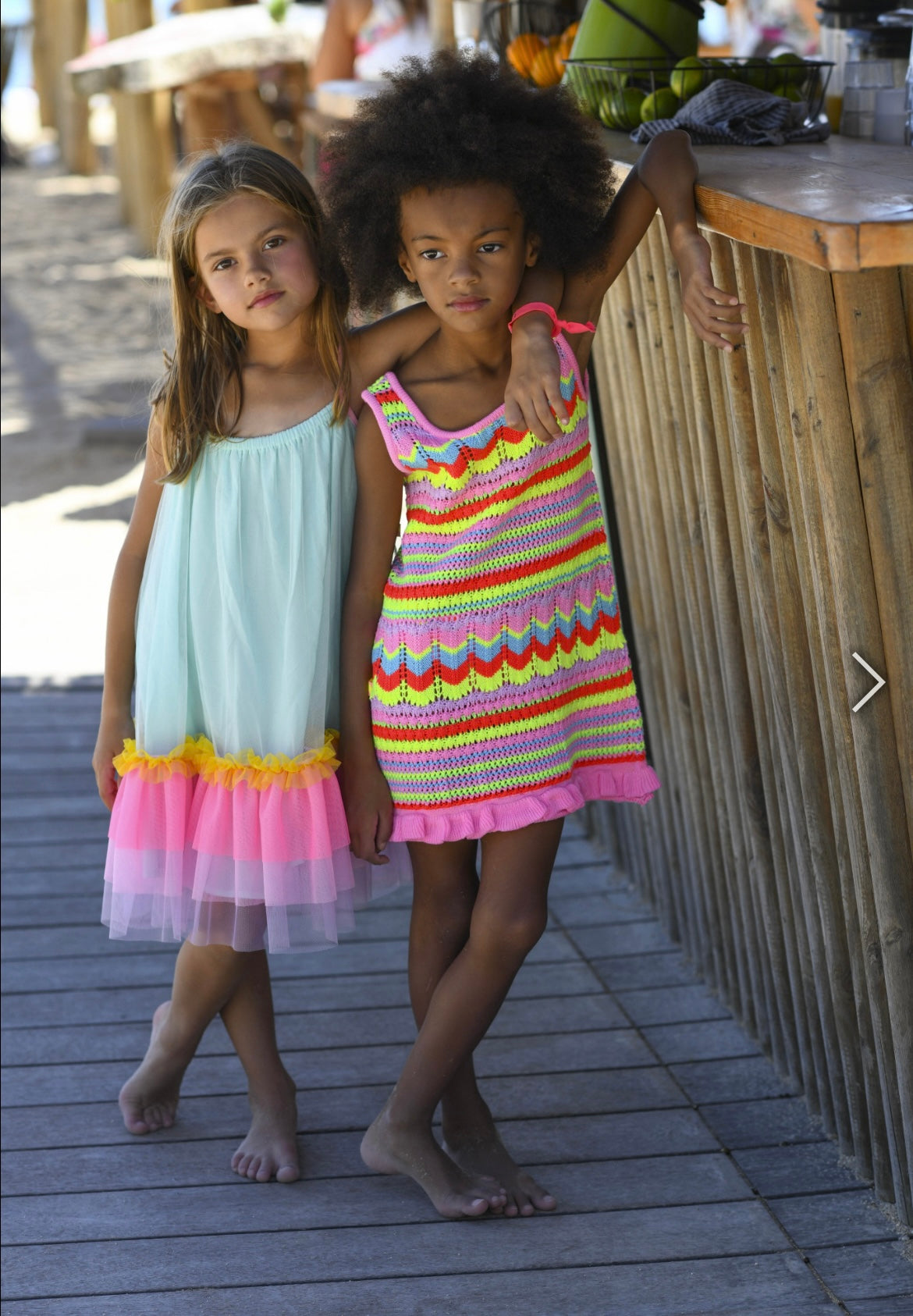 Billie Blush Girls Pink Striped Crochet Dress