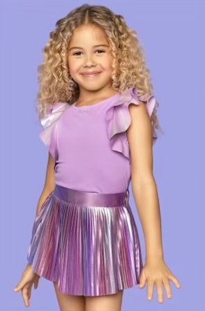 MIA New York Spring Purple Flutter Top