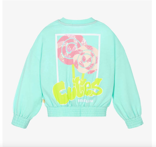 Billie Blush Girls Blue Lollypop Cotton Sweatshirt