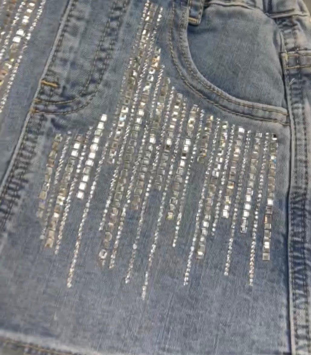 Girls Blue Bling Denim