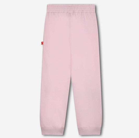 Billie Blush Girls Pink Sequins Stripe Cotton Sweatpants