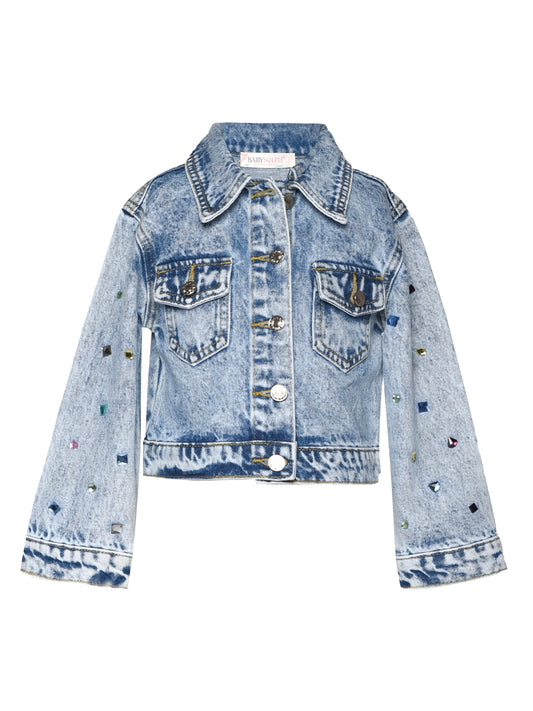 Sara Sara Girls Jeweled Denim Jacket
