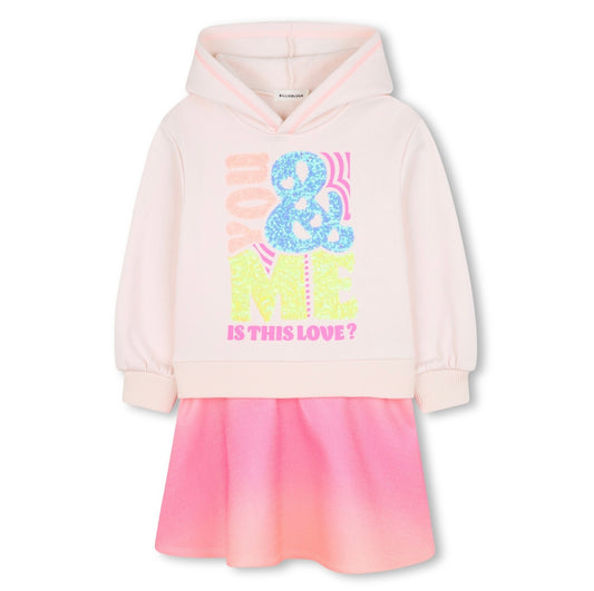 Girls Pink Sweatshirt Dress