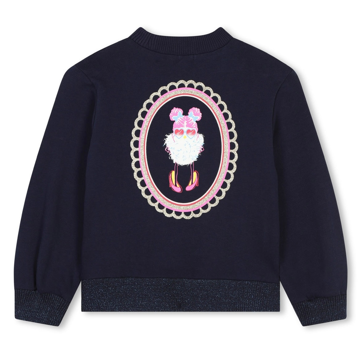 Girls Navy Blue Cotton Sweatshirt