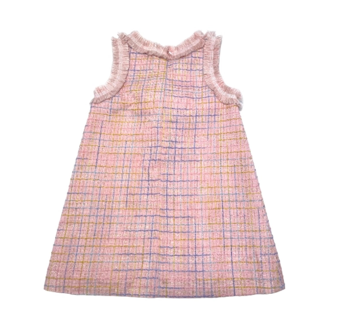 Sleeveless Tweed Dress with Purse