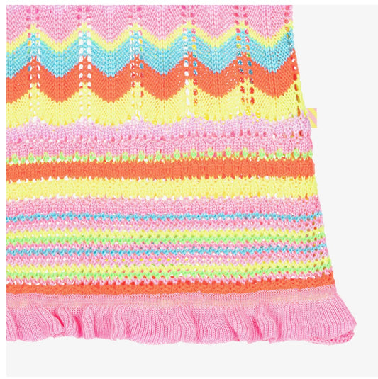 Billie Blush Girls Pink Striped Crochet Dress