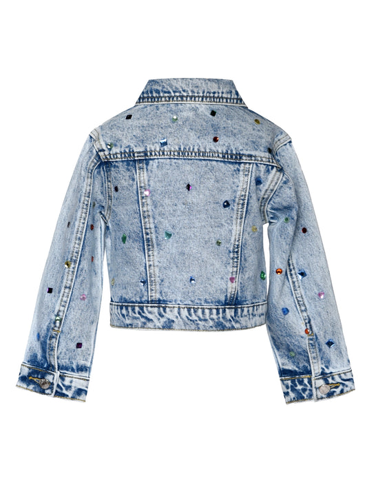Sara Sara Girls Jeweled Denim Jacket