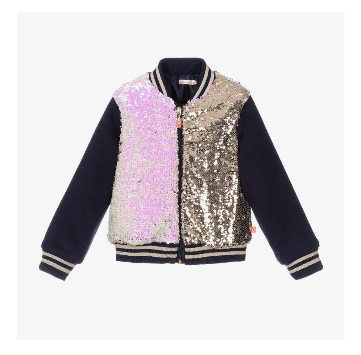 Girls Blue & Gold reversible Sequins Bomber