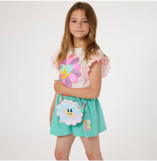 Billie Blush Girls Blue Shimmer Shorts