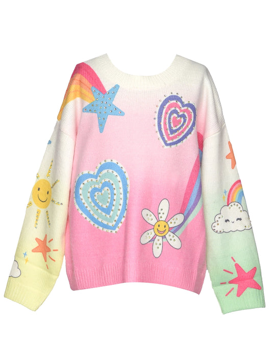 Hannah Banana Girls Happy Sweater