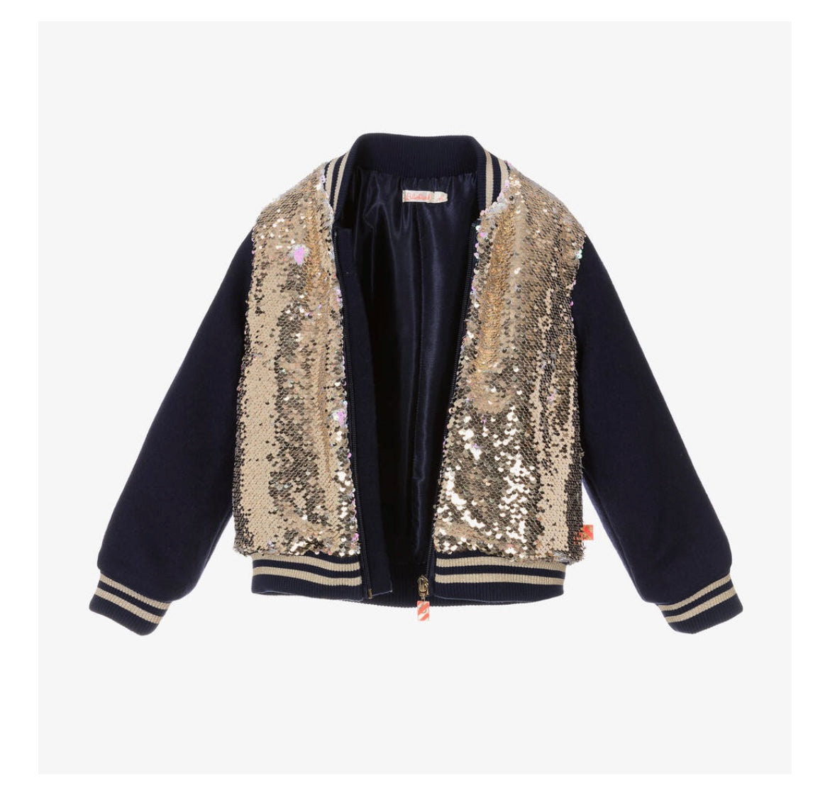 Girls Blue & Gold reversible Sequins Bomber
