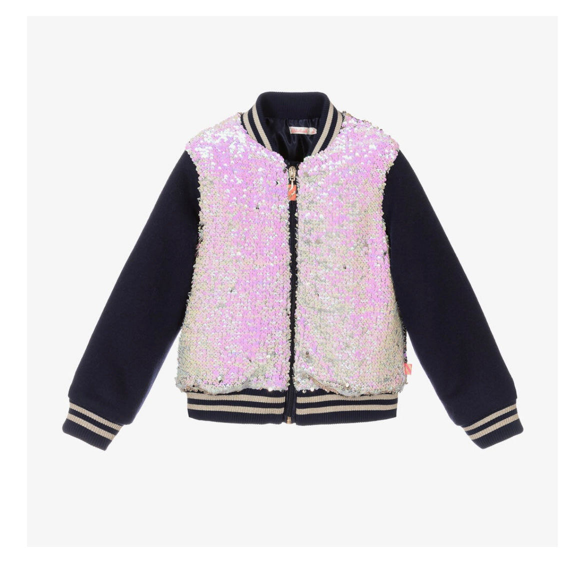 Girls Blue & Gold reversible Sequins Bomber