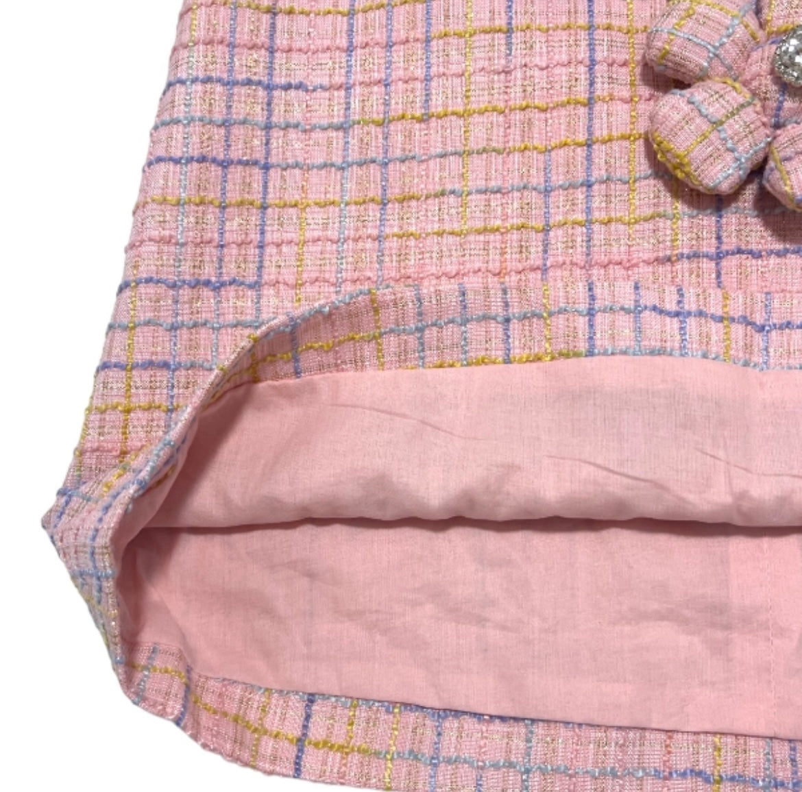 Sleeveless Tweed Dress with Purse