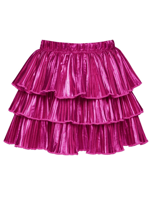 Sara Sara Girls Pink Metallic Skirt