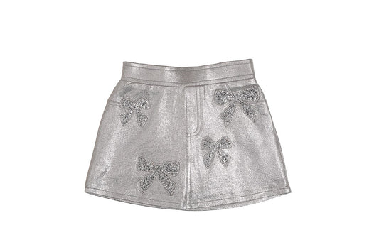 Mia New York Girls Bow Metallic Skort