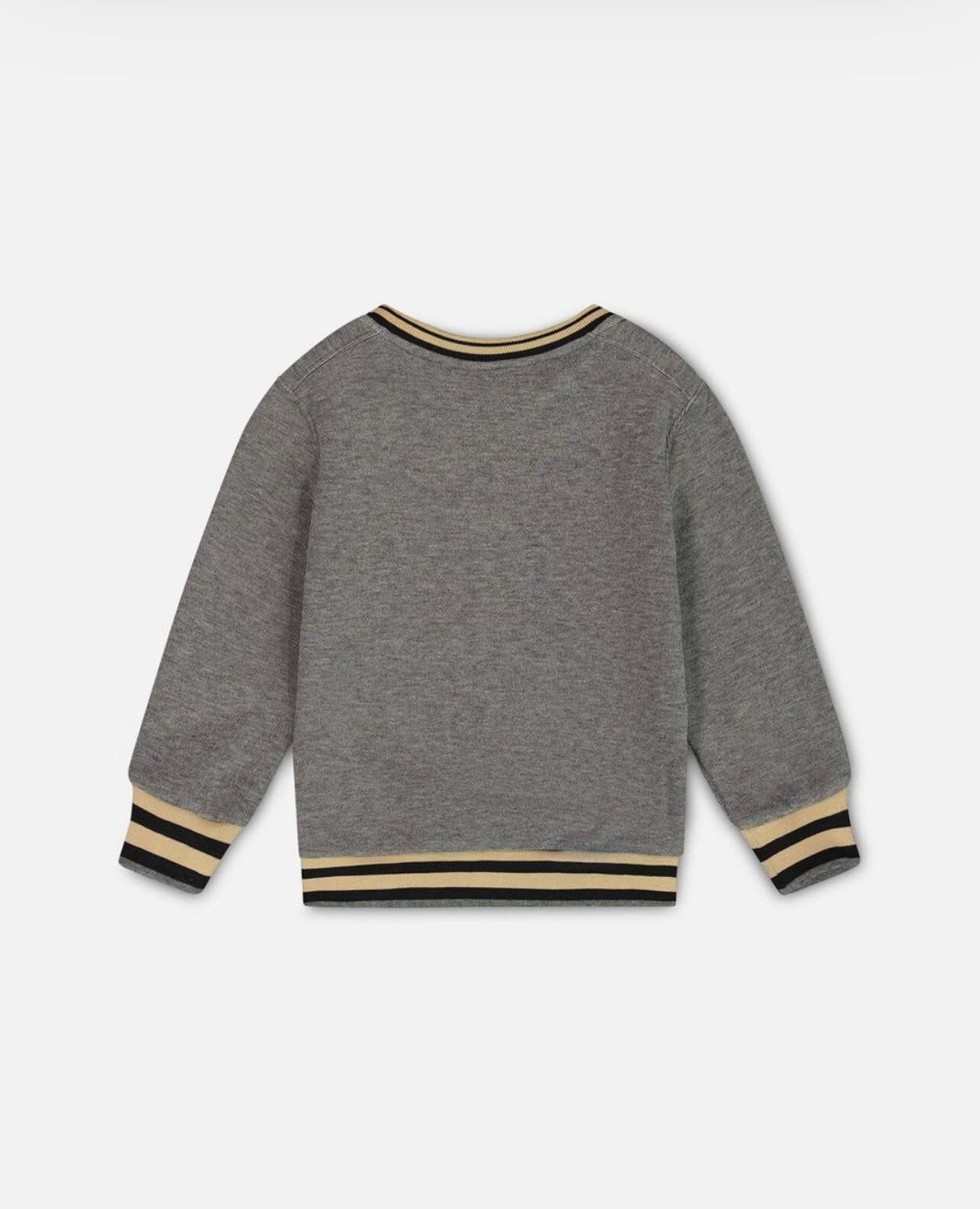 Super Soft Brushed Flat Back Rib Sweatshirt in Dark Gray, perfect for chilly days. Made with an ultra-soft interior and ribbed exterior, featuring long sleeves, a crew neckline, striped rib knit trim, and a solid flap pocket on the chest for a cool contrast.