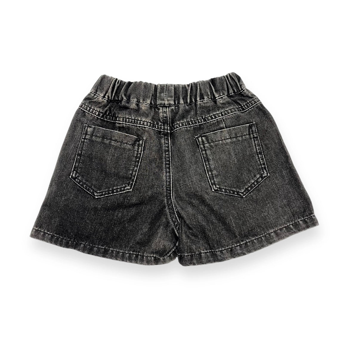 Side Slit Embellished Denim Skort