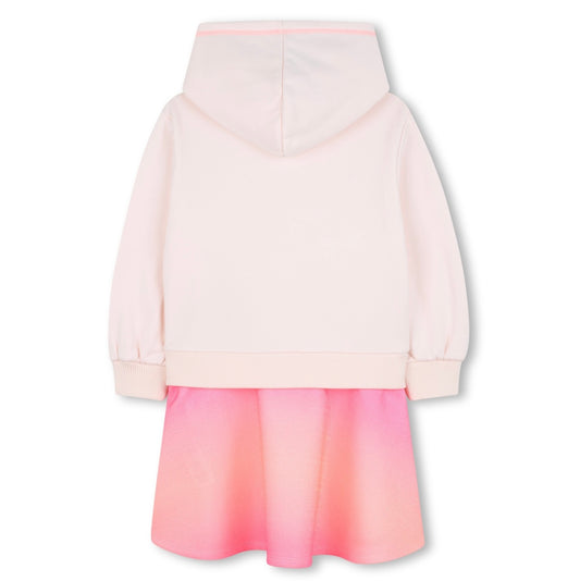 Girls Pink Sweatshirt Dress