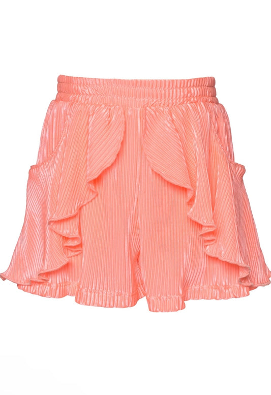 Pleated Tulip Ruffle Shorts