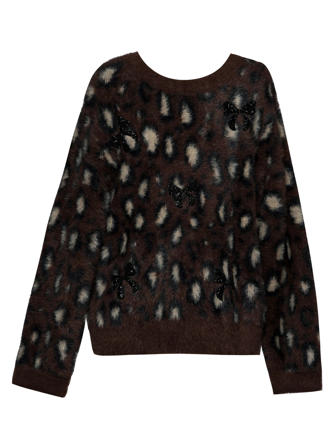 Hannah Banana Girls Fuzzy Cheetah Sweater