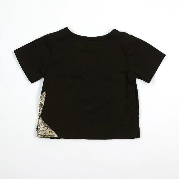 Talully’s Children's Fashion | Star Sequin Patch Tee - Black